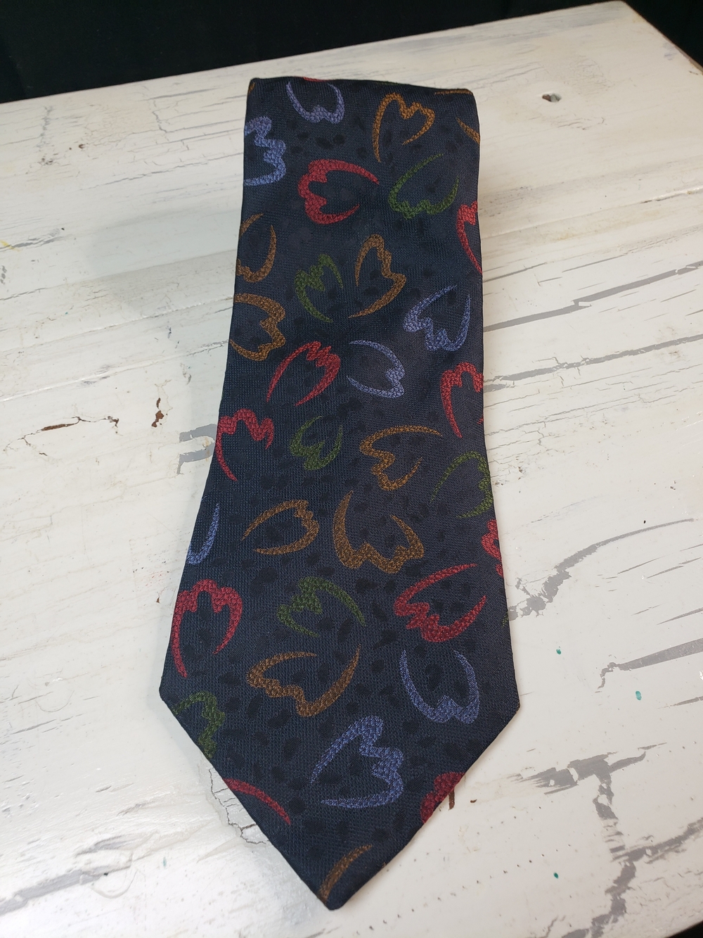 Missoni Cravatte 100% Silk Tie in Navy with Multicolor Design